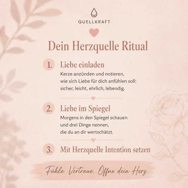Original-Ritualkarte für Herzquelle; dieselben Kartenimpulse stehen auch als Text darunter