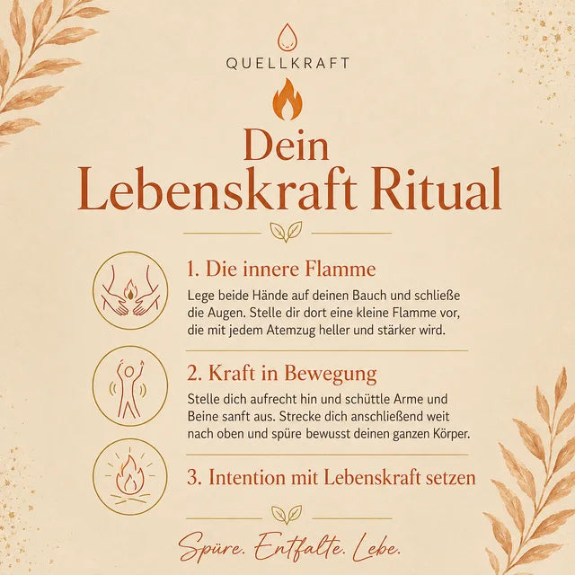 Original-Ritualkarte für Lebenskraft; dieselben Kartenimpulse stehen auch als Text darunter
