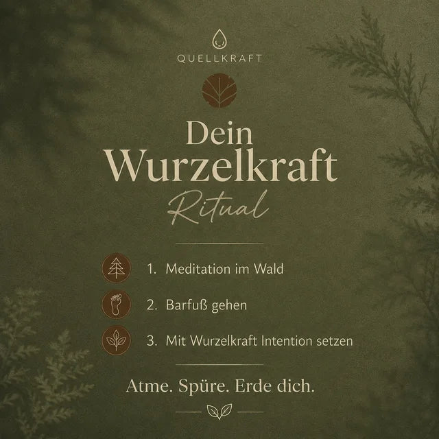Original-Ritualkarte für Wurzelkraft; dieselben Kartenimpulse stehen auch als Text darunter